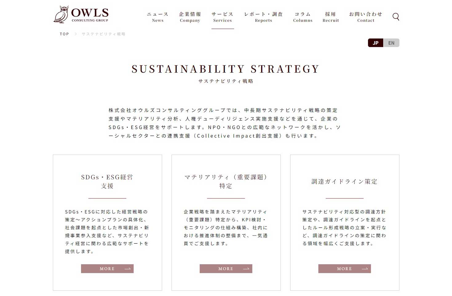 オウルズコンサルティンググループのサービスについて
